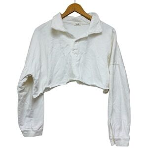 John Galt Cropped Collared Sweatshirt